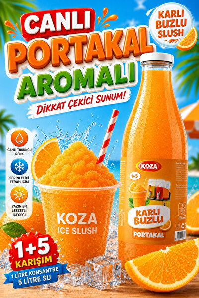 Koza Premium Selection Ice Slush Portakal Aromalı Buzlaş Karlama Karlı Buzlu ...