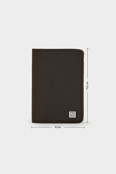 D'S Damat Ds Damat Brown 100% Genuine Leather Card Holder Wallet