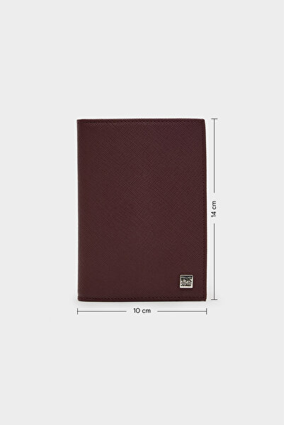 D'S Damat Ds Damat Burgundy 100% Genuine Leather Passport Holder Wallet