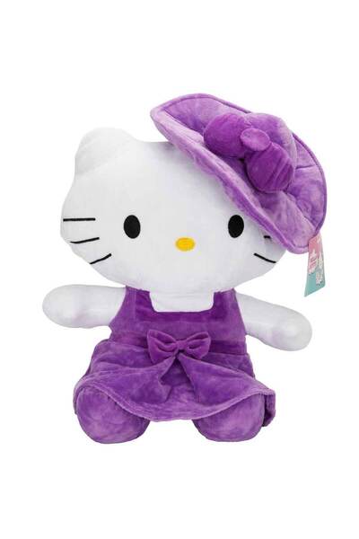 Sunman Hello Kitty Şapkalı Peluş 36 cm - Mor