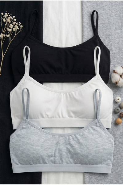 underwear bodyway طقم حمالات صدر من 3 قطع – حمالات صدر قطنية رفيعة بدون أسلاك...