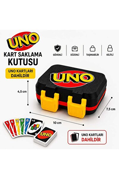 MD Design UNO Kart Oyunu Saklama Kutusu 3D Baskı Kilitli Taşıma Düzenleme Kut...