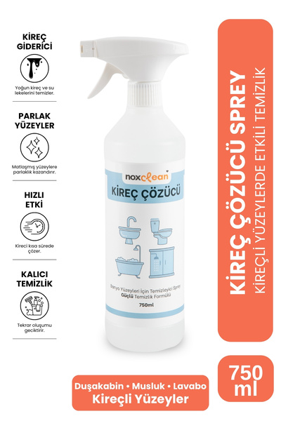 Nox Clean Kireç Çözücü Sprey 750 ml | Kireç ve Su Lekelerine Karşı Güçlü Temi...