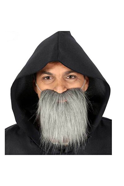 evimdeyokyok Melted Pirate Beard Gray Color False Beard