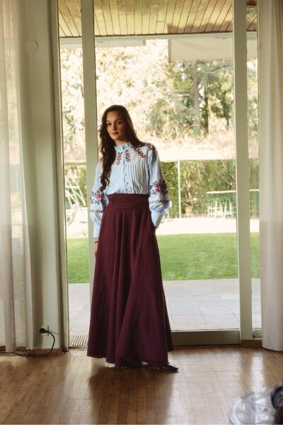 ZÜLAYS Thin K Belt I m Modal Skirt Burgundy