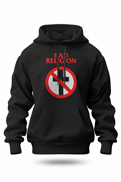 buzagi tasarım ürünleri سويت شيرت بقلنسوة بطباعة رقمية من Bad Religion للجنسين
