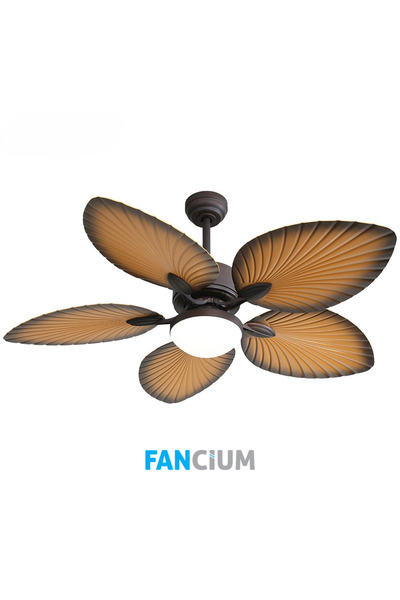 FANCİUM Led Aydınlatmalı Uzaktan Kumandalı 5 Kanatlı Kahverengi Tavan Vantila...