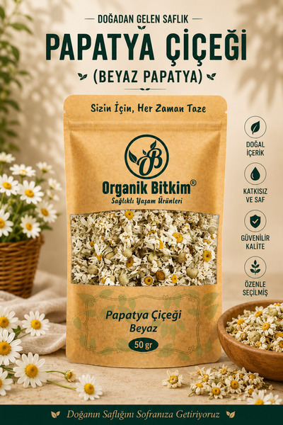 OB Organik Bitkim Organik Bitkim Papatya Çiçeği (Beyaz Papatya) 50 gr