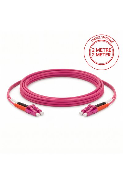 ALFAFONET Lc/Pc-Lc/Pc Multimode Om4 Duplex 2 Meters Fiber Patch Cord