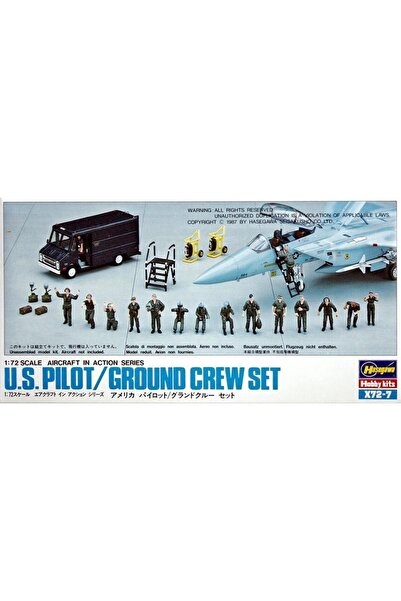 Hasegawa X72-7 35007 1/72 Ölçek, US Pilot ve Yer Ekibi Figürleri, Plastik Mod...