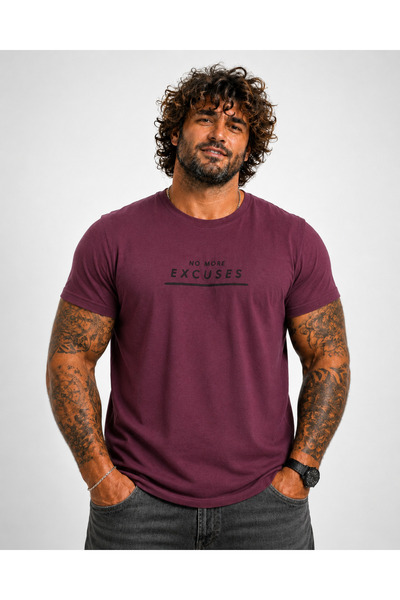 Starbattal Men's Large Size Crew Neck T-Shirt Excuses 26130 Murdum