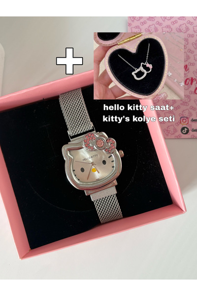 Dem Accessory Hello Kitty Saat - Ayarlanabilir Kordonlu Kadın Kol Saati ve Ki...
