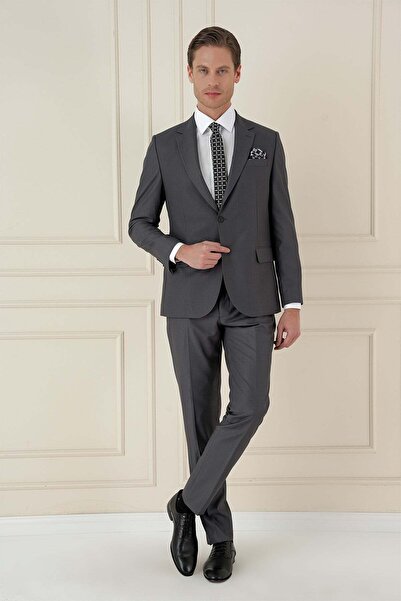 Efor Slim Fit Double Slit Mono Collar Classic Smoked Suit Tk 912