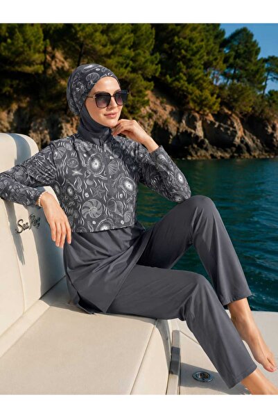 MissPuL Half Digital Printed Bandana Gift Islamic Swimwear 4 Pieces