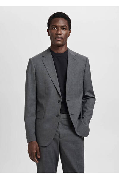 MANGO Man Jachetă blazer din lână pură 100% Turin