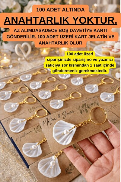 Emtory Home Kraft Bohem 10 Adet İstiridye Anahtarlık - Nişan Hediyesi - Kına ...