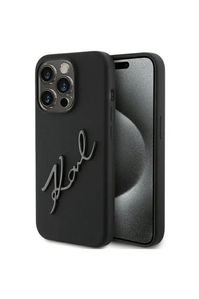 Karl Lagerfeld Silicone Karl Script case for iPhone 15 Pro - black