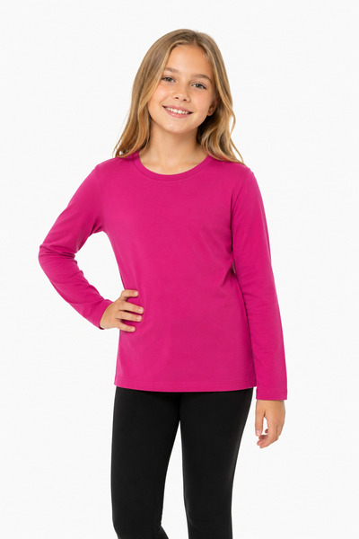 Dolce Destino Tricou pentru copii cu mânecă lungă fucsia - Tricou pentru copi...