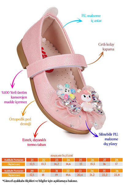 Kiko Kids Hila Cırtlı Simli Kız Bebek / Çocuk Babet Ayakkabı