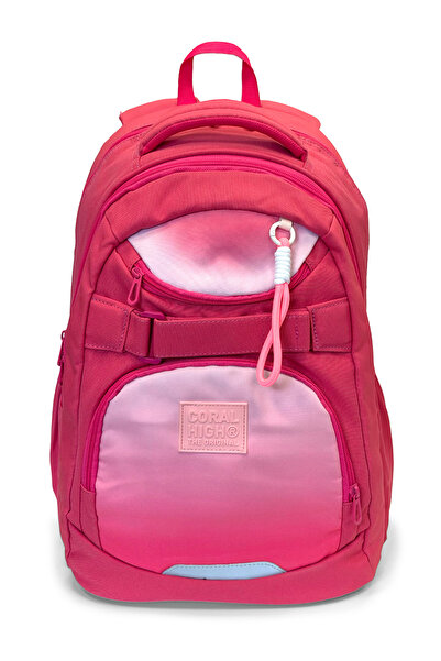 Coral High Coral Colored Four Compartment School Backpack 24433
