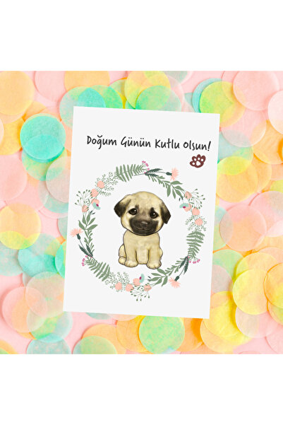 Fatofotofan Sivas Kangal Çizimli Doğum Günün Kutlu Olsun Kartı ,Doğum Günü Tebrik Kartı,Köpekli Tebrik Kartı
