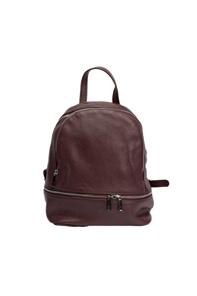 TORO NERO Rucsac de damă din piele întoarsă bordo