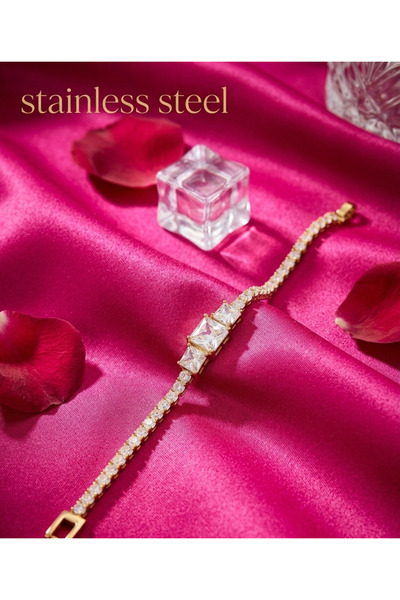 stainless steell مجموعة أساور من الفولاذ المقاوم للصدأ مكونة من 3 قطع باللون ...