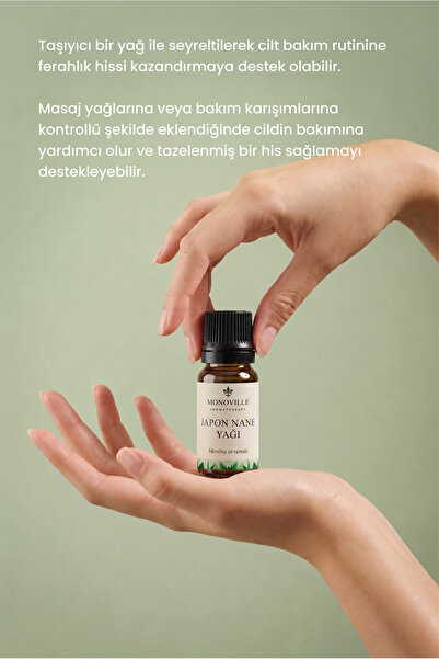 Monoville Japon Nane Uçucu Yağı 10 ml Saf ve Doğal (Cornmint Essential Oil)