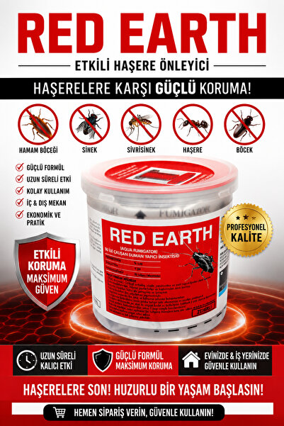 SUMIDA Red Earth Böcek Bombası, Pire Tahtakurusu Güve Kelebek Dumanlı Öldürüc...