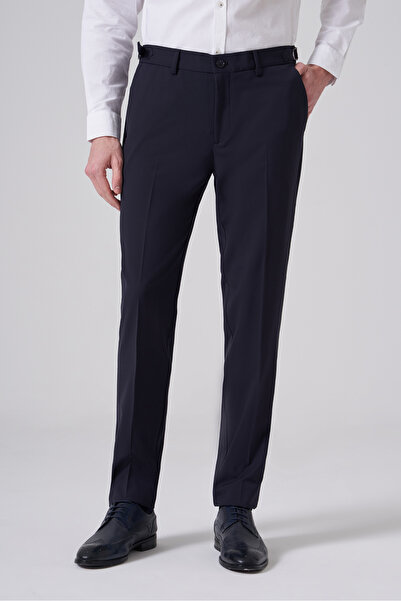 Morven Erkek Lacivert Slim Fit Tokalı Pantolon