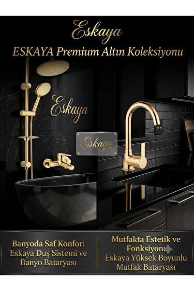 Genel Markalar Altın Gold Yuvarlak Robot Duş Seti, Banyo Ve Lavabo Bataryası ...