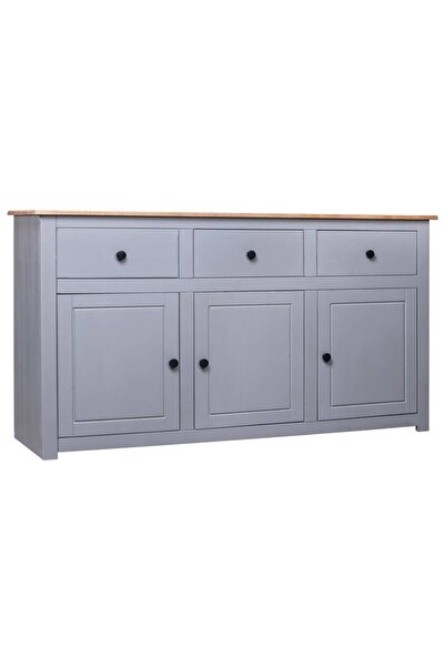 Concept Servantă, gri, 135 x 40 x 80 cm, lemn masiv pin, gama Panama