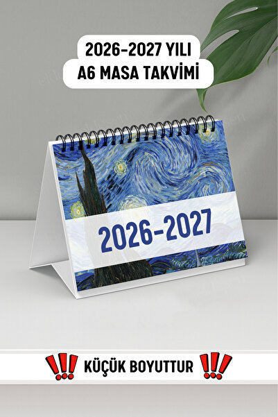 Eldesen Tasarım 2026- 2027 Masa Takvimi Spiralli A6 (15x12cm) Orta Boy / Resm...