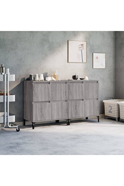 Concept Servante, 2 buc, sonoma gri, 60x35x70 cm, lemn prelucrat