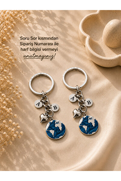 i&s design Dünya anahtarlık silver çift