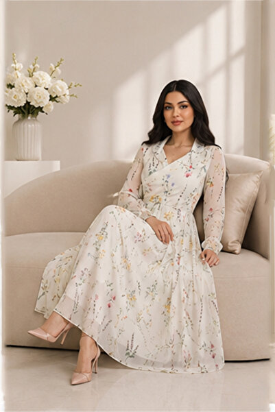 Stylish Fashion فستان من ستايلش فاشن تركي أنيق مورد بربطات جانبية