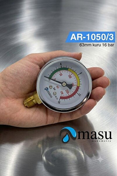 Arus MANOMETRE 63 MM 16 BAR KURU ALTTAN BAĞLANTILI
