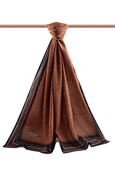 Vissona KREP DESENLİ TABA RENKLİ 75X195 KIRIŞMAZ ŞAL