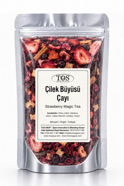 TOS The Organic Spices Çilek Büyüsü Çayı 40 gr (1. Kalite) Strawberry Magic Tea