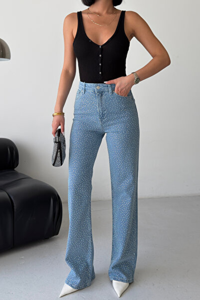 XRAY JEANS Pantaloni de damă Stoned Wide Leg B. Blue Palazzo Jeans