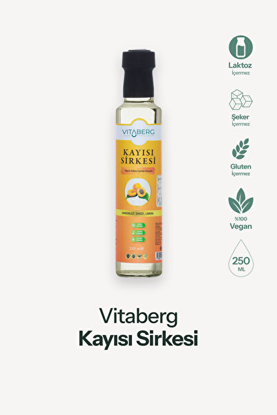 Vitaberg Kayısı Sirkesi | Sandaloz Sakızı ve Limon İçeren Sirke Karışım 250 ml
