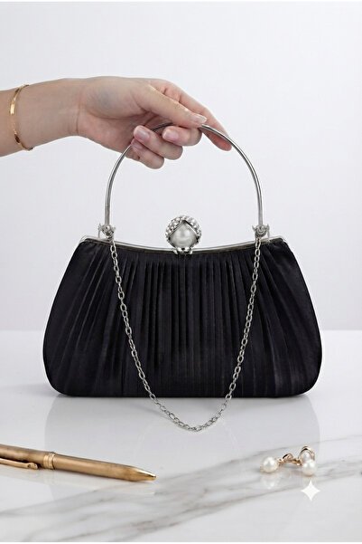 Famels Black Satin New Model Battery-Operated Evening Dress Bag Handbag/Hand ...