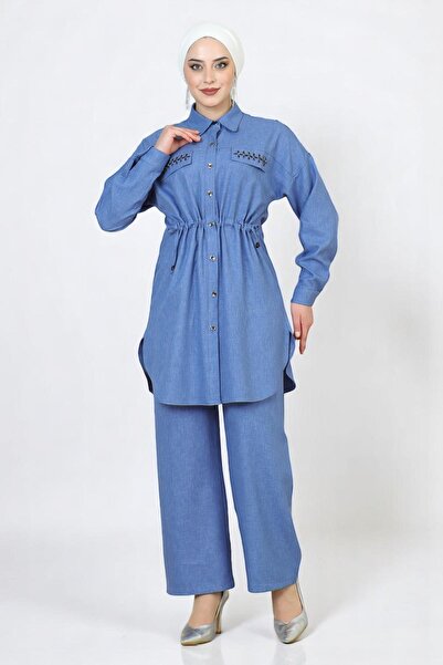 Missvalle Laced Waist Suit Blue 19220