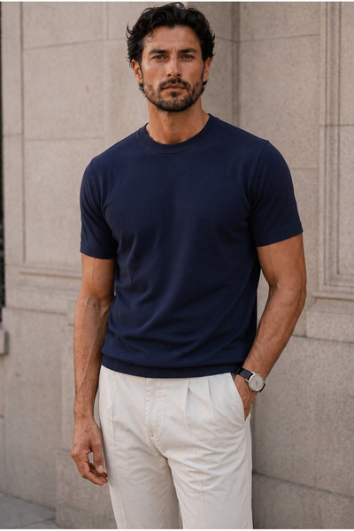 Valiberta Ανδρικό T-Shirt Kwon Crew Neck Basic με κοντό μανίκι, λεπτό πλεκτό ...