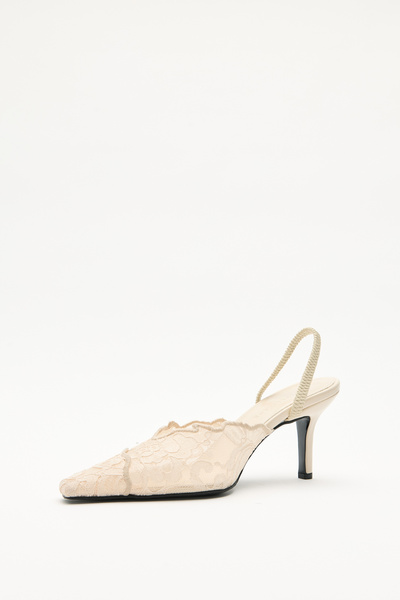LUTVELIZADE Heels 2633 - Lace Detailed Dark Skin Lace Women's Heels