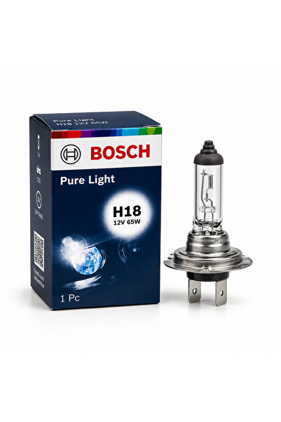 Bosch H18 12V 65W Pure Light Halojen Oto Far Ampulü Tekli (1 Adet)