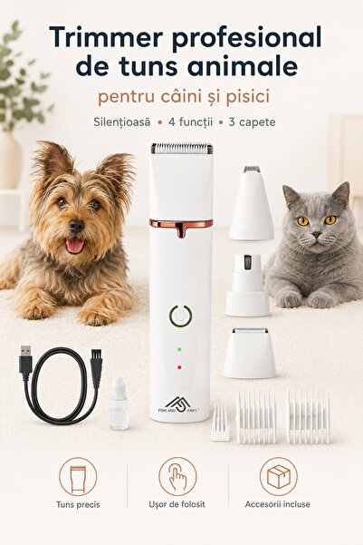 Fish & Paws Trimmer profesional de tuns animale, caini, pisici, Fish & Paws ®...