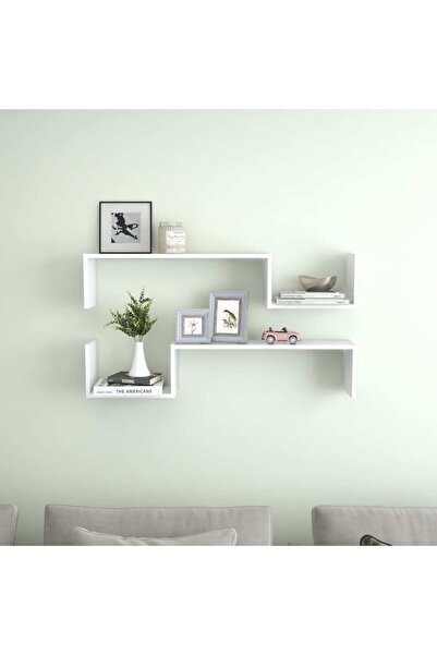 Concept Rafturi de perete, 2 buc., alb, 100x15x20 cm, PAL