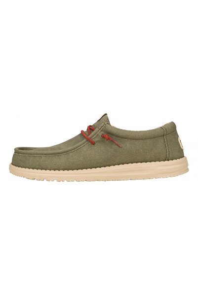 HEY DUDE Erkek Oxford ( Klasik) HD.41873-337 Hey Dude Wally Waxed Canvas Olive