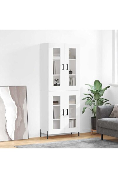 Concept Dulap înalt, alb, 69,5x34x180 cm, lemn compozit
